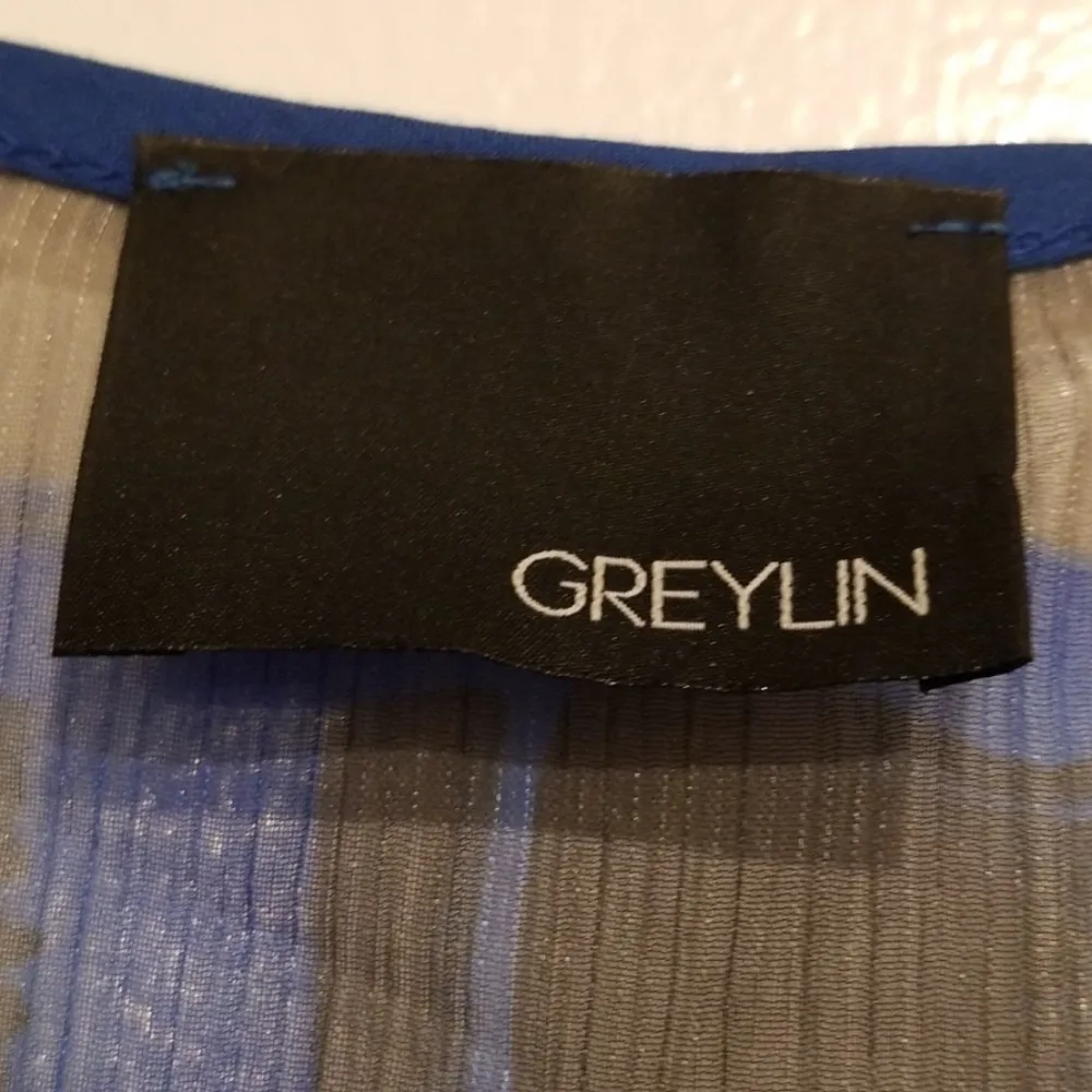 💕GREYLIN💕 Blue Pattern Tie Waist Mini Dress - Image 5