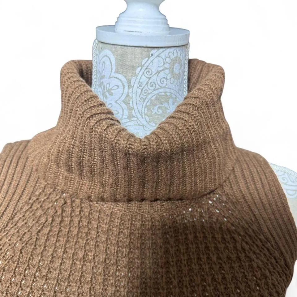 Ann Taylor XSP Sweater Dress Brown Neutral Clean Girl Turtle Neck Classy Staple - Image 2