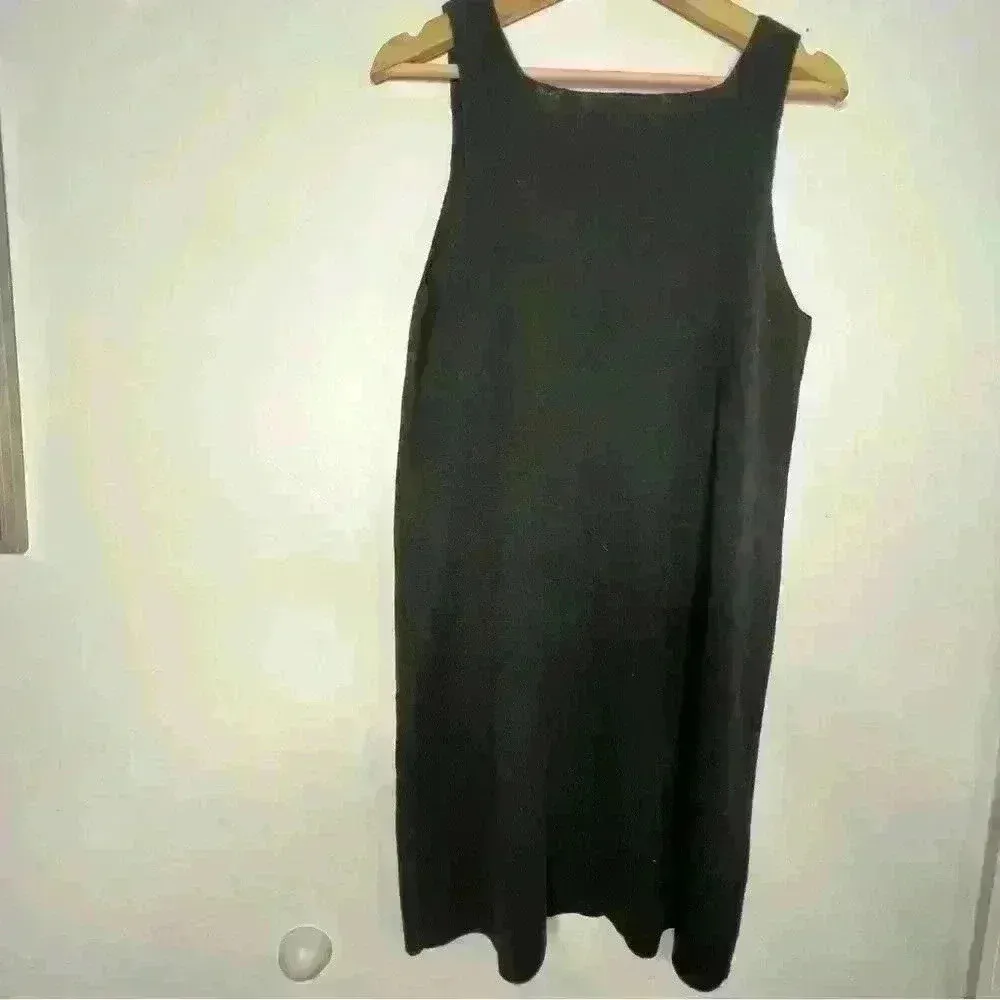 DKNY ESSENTIALS Black Sleeveless 100% Wool Sweater Dress - Image 3