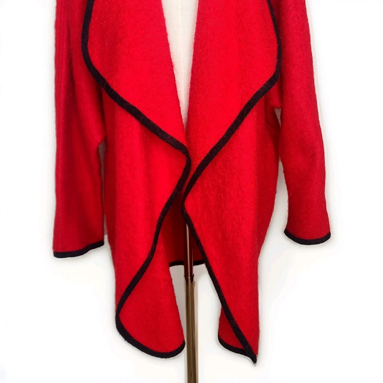 Vtg Tony Lambert Collections Women Mohair Blend Sweater Jacket Dohlman Sleeve‎ M Red Size M - Image 3