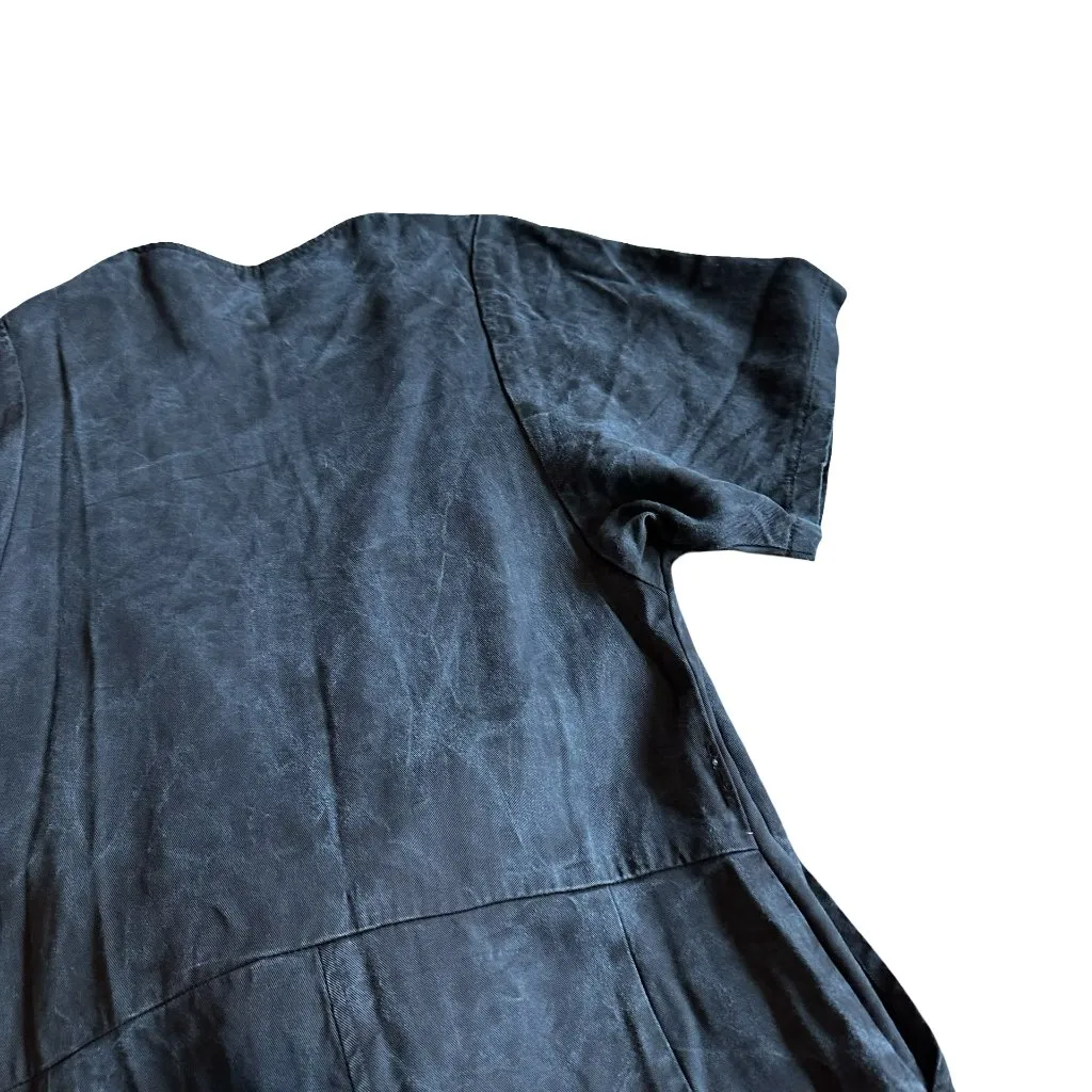 Loup Short Sleeve Jumpsuit Black Grey Cutout Belted Waist Wide Leg Size XS Women - Image 8