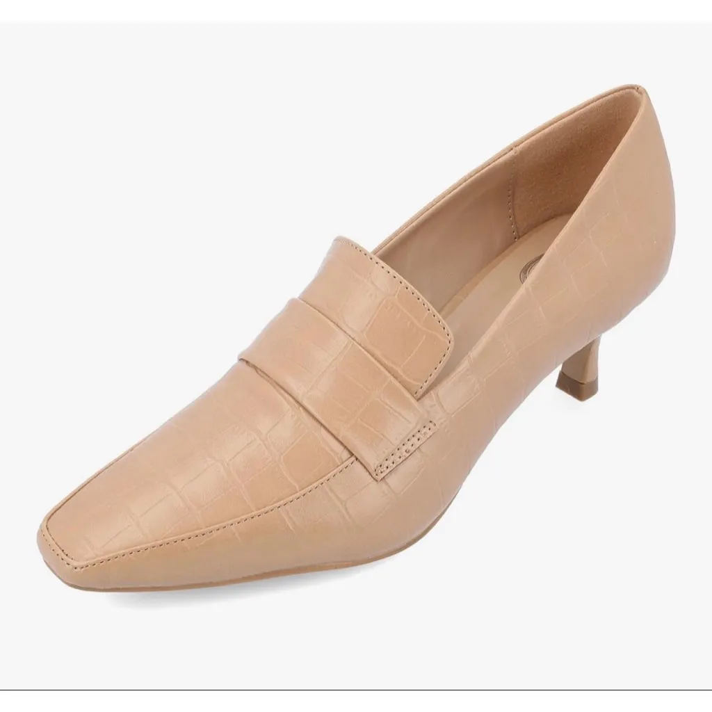 NEW Journee Collection Tan Faux Alligator Celina Pumps 6.5 $95 - Image 5