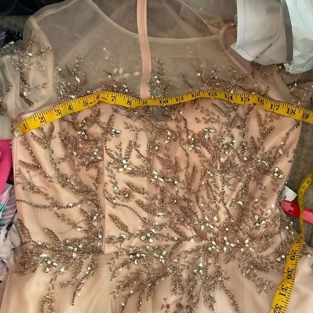 Mac Duggal 79317 Womens Illusion Cap Sleeve A Line Gown Dress - Image 9