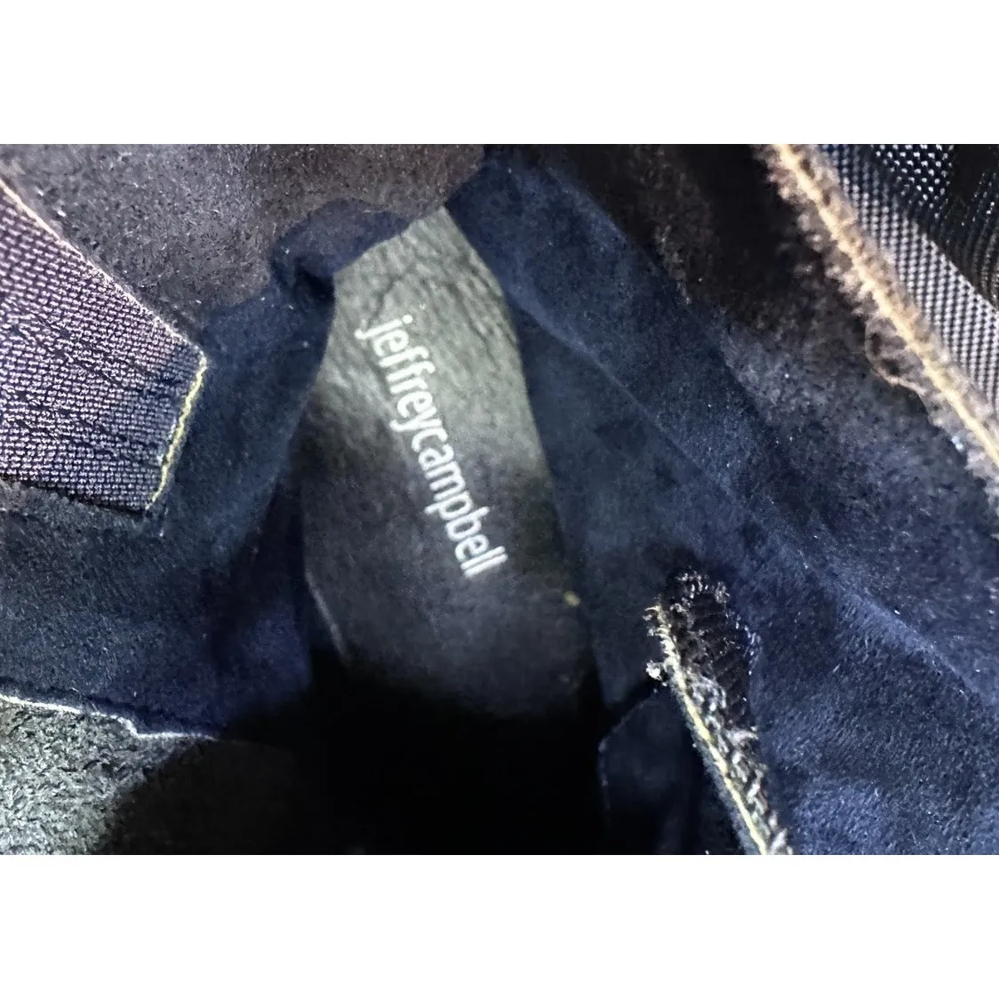 Jeffrey Campbell Women Hikes Blue Canvas Festival Platform Combat Boots size 8.5 - Image 5