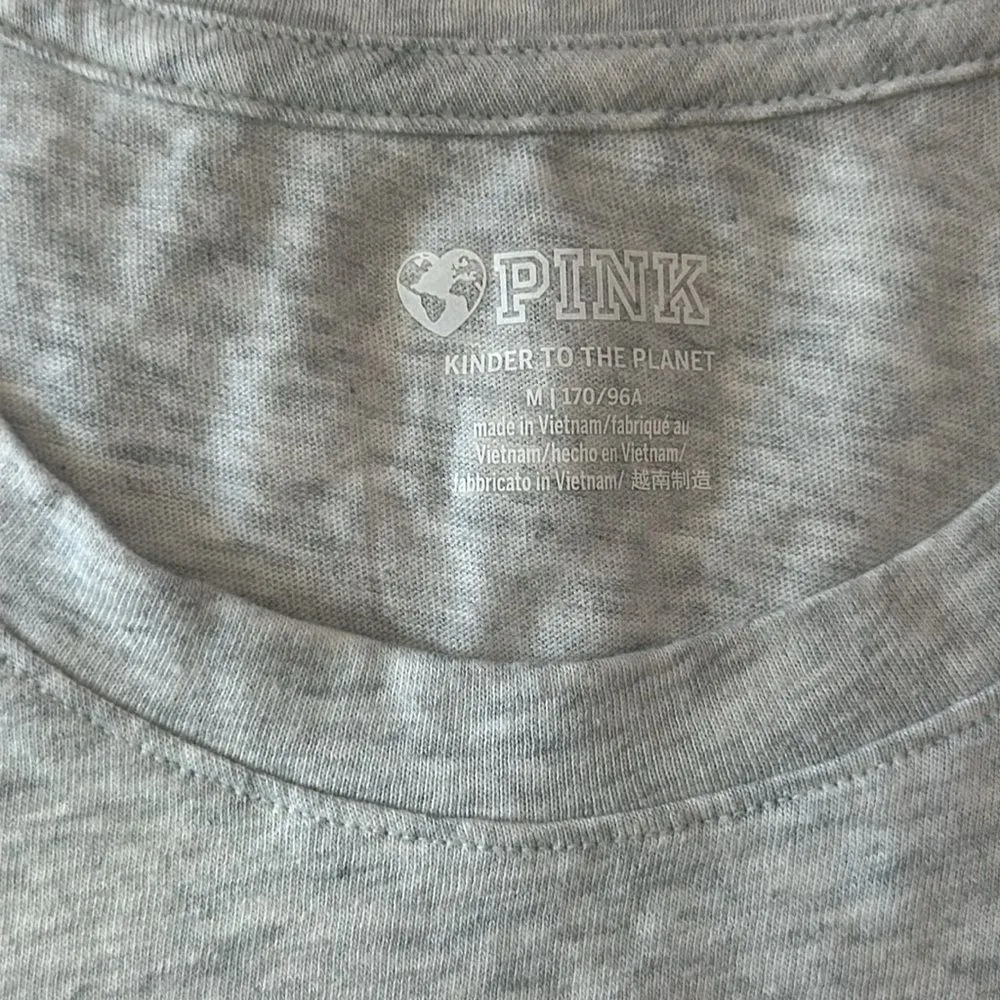 Pink By Victoria’s Secret Crew Neck Campus Short Sleeve Tee Shirt Size Medium - Image 3