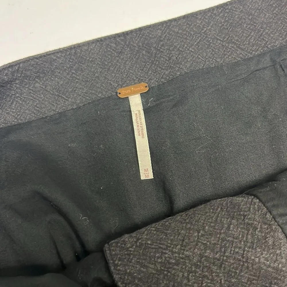 Free People Black Mini Shirt High Low Lace Accent Pockets Cotton Linen- Medium - Image 9