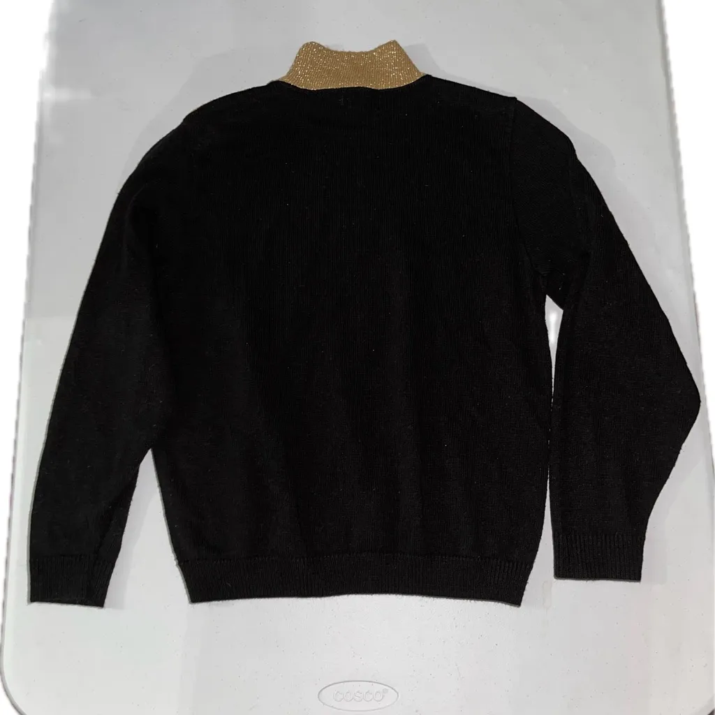 Vintage Alfred Dunner Metallic Diamond Geo Turtleneck Acrylic Petite Sweater - Image 3