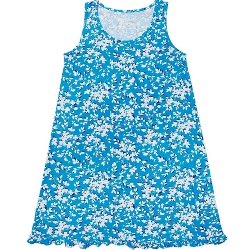 Draper James Ruffle Nightie Women L-XL Bluebell Sleep Dress Sleepwear Lounge NEW - Image 2