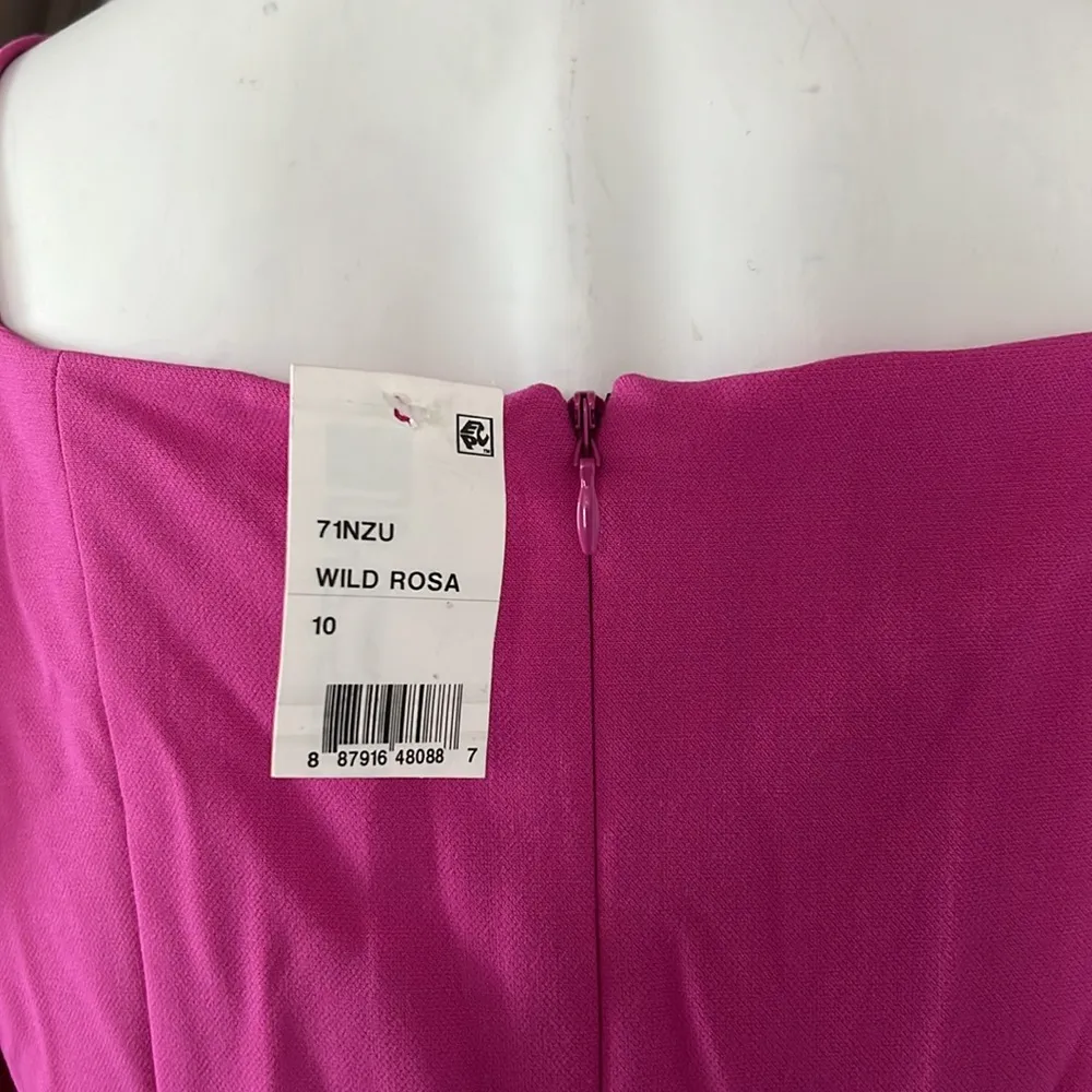 French Connection Puff Sleeve Cutout Dress, Wild Rosa Size 10 New w/Tag $118 - Image 8