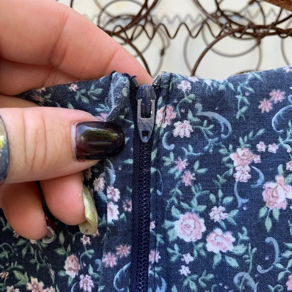 Vintage 80s 90s Gunne Sax Jessica McClintock floral lace cottagecore dress - Image 6