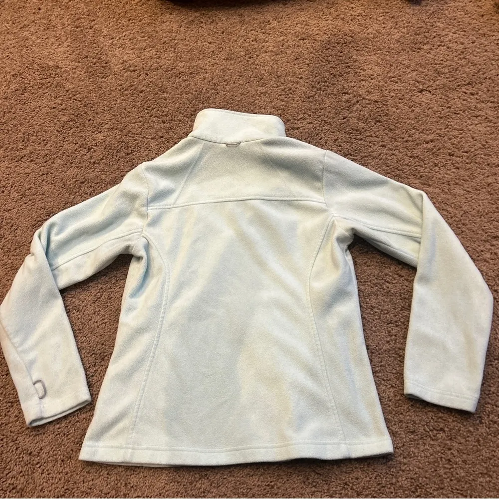 Columbia Fleece Jacket Women's Size S Ice Blue High Neck Full-Zip Pockets - Image 5