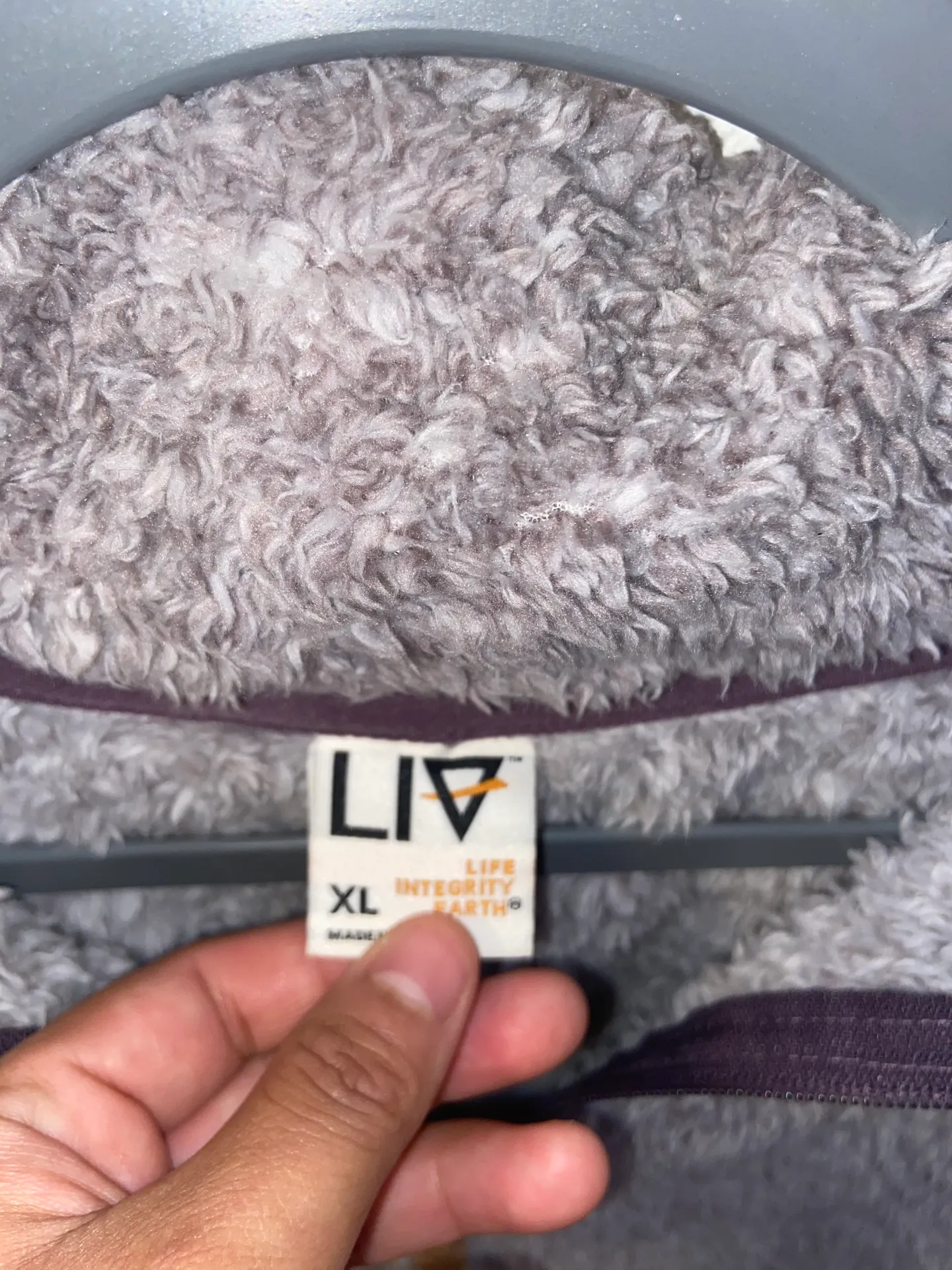 Fluffy Fleece Sweater Gray Size XL - Image 2