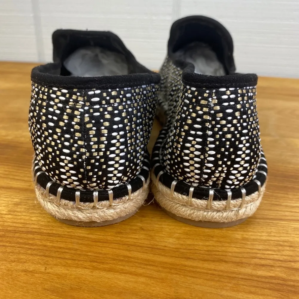 Universal Thread Carly Black Woven Espadrille Flats Women's Shoes 10 - Image 4