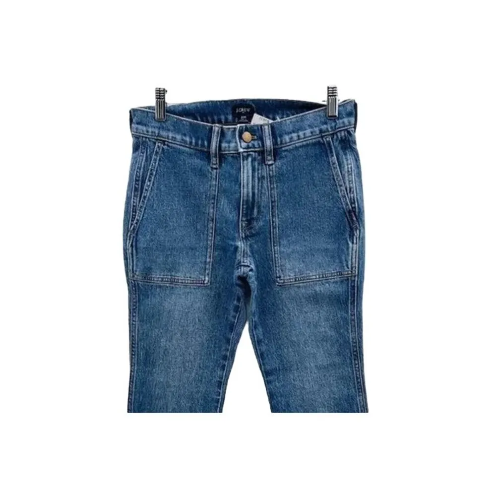 NWT J. Crew Cropped Ankle Patch Pocket Utility Jeans Stretch BT040 24P Blue - Image 3