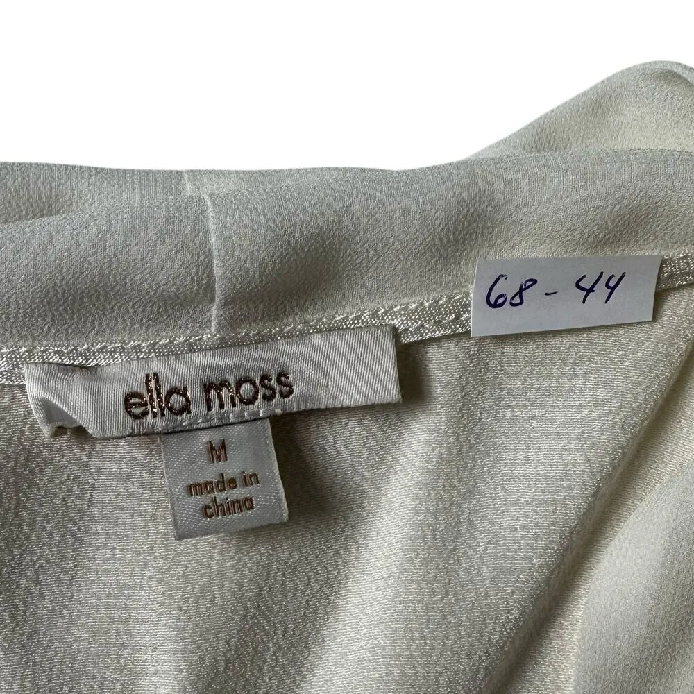 Ella Moss Ivory Basic Blouse Women Top  Size Medium | 68-44 - Image 3