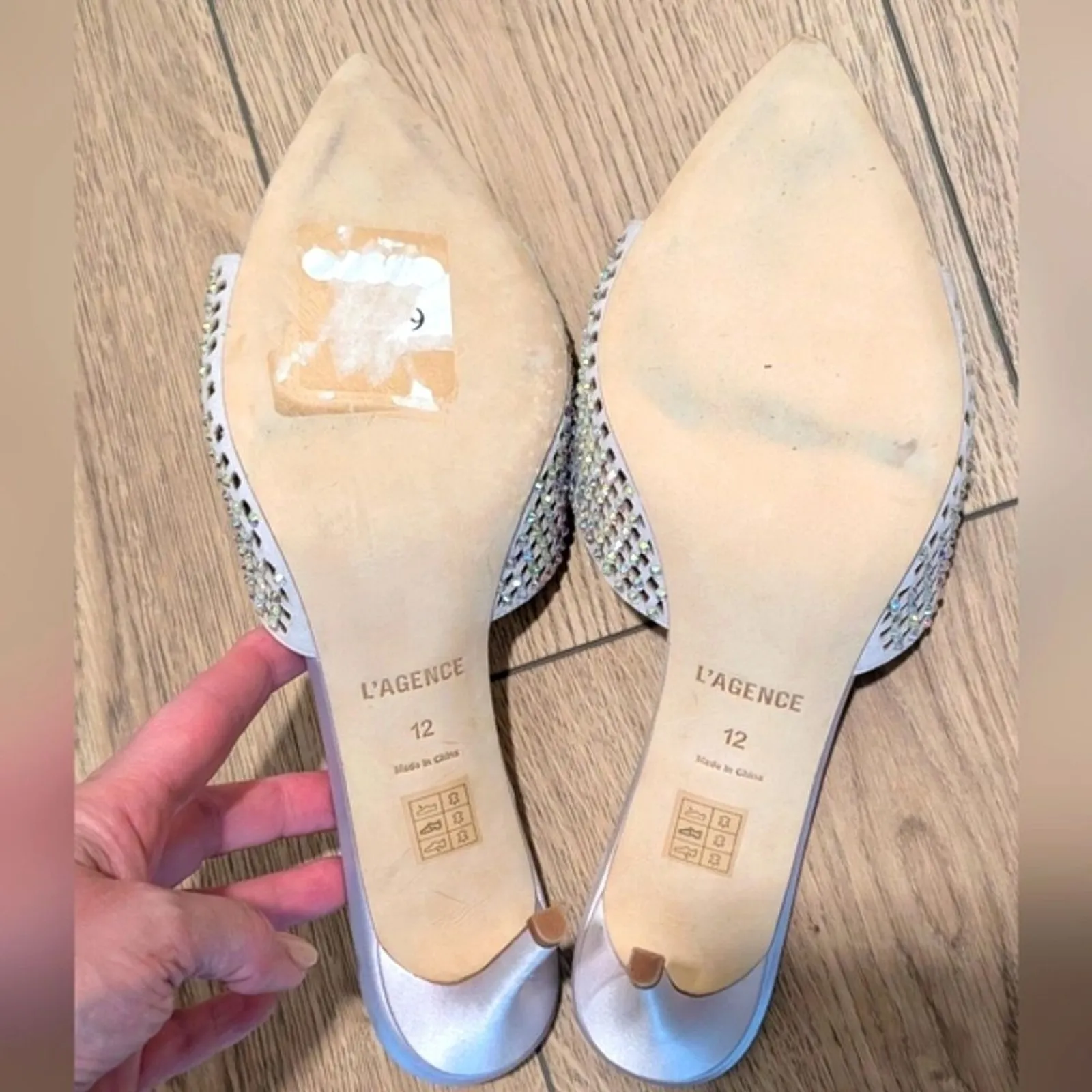 L'AGENCE Heels Womens 12 Lilac Crystal Sparkle Embellished Sandals Pumps Shoes - Image 11