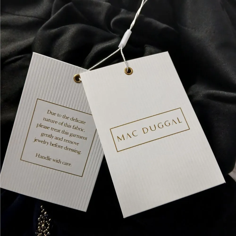 Mac Duggal Formal Evening Gown Women's Size 14W Black Beaded Maxi Dress Wedding - Image 12