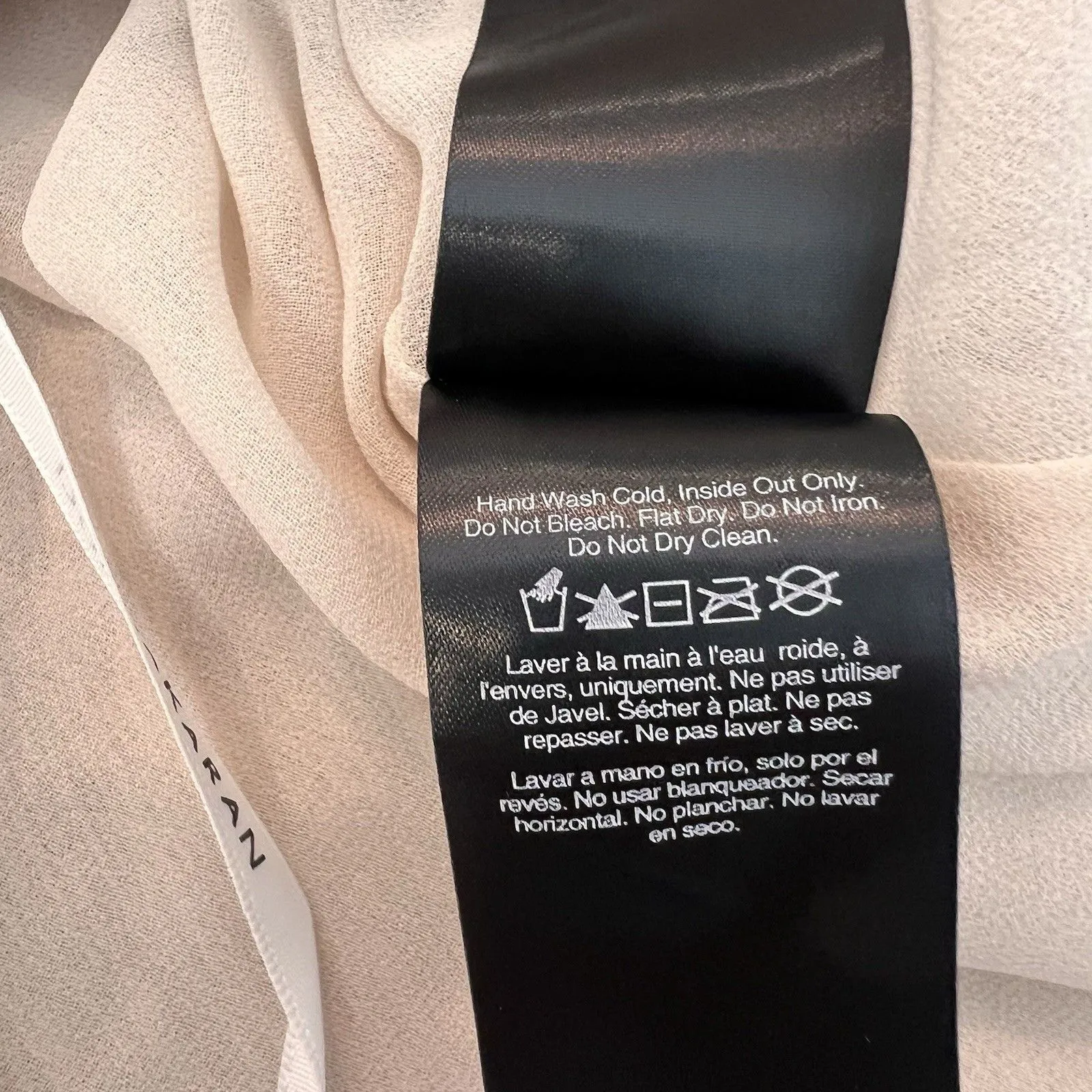 Donna Karan New York Women's Faux-Wrap Sleeveless Top Tan Sand Sz XL #14 - Image 3