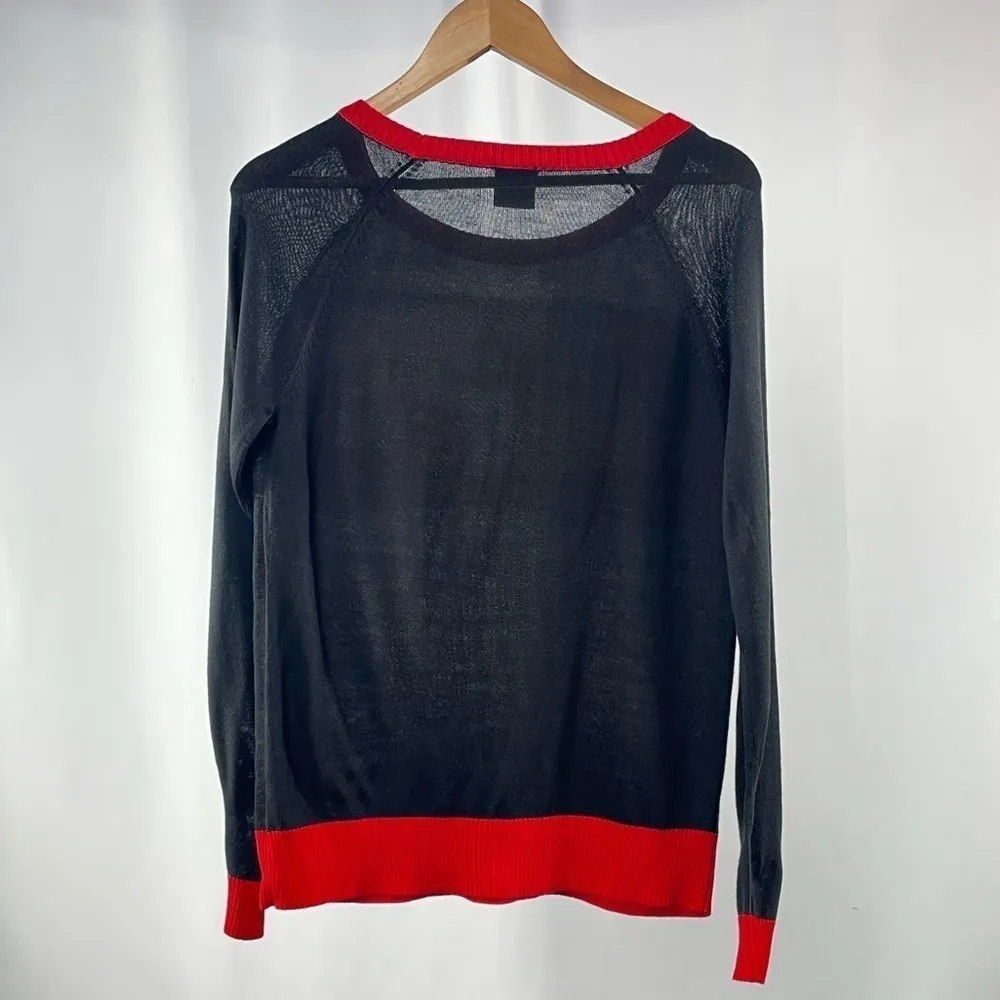 Holiday Sweater Bah HumPug Pug in‎ a Santa hat Christmas Sweater in Black Large - Image 2