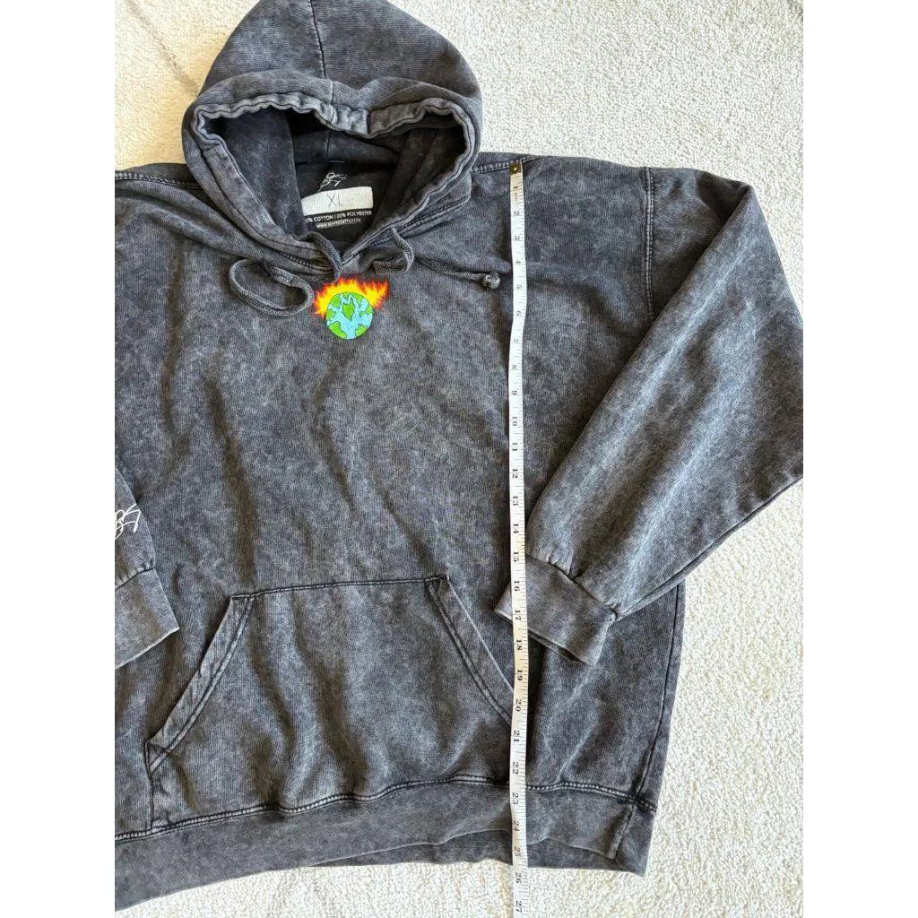 Buddha Buds “The Burning Planet” Limited Edition Hoodie Rare Streetwear Unisex Gray Size XL - Image 5