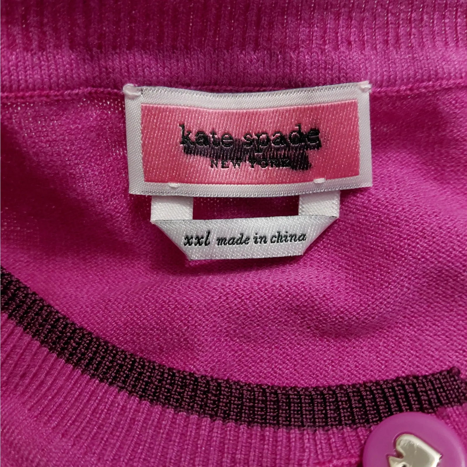 Kate Spade Womens Cardigan Sweater XXL Pink Silk Blend Quiet Luxury Office Chic - Image 7