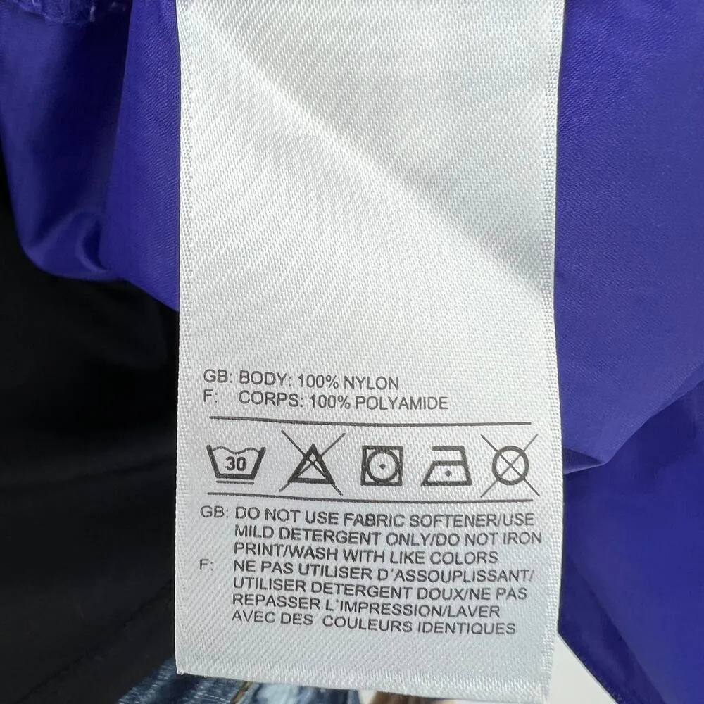 Reebok (L) Purple Pink Gray Color Block Hood Windbreaker Jacket Zip Up - Image 9