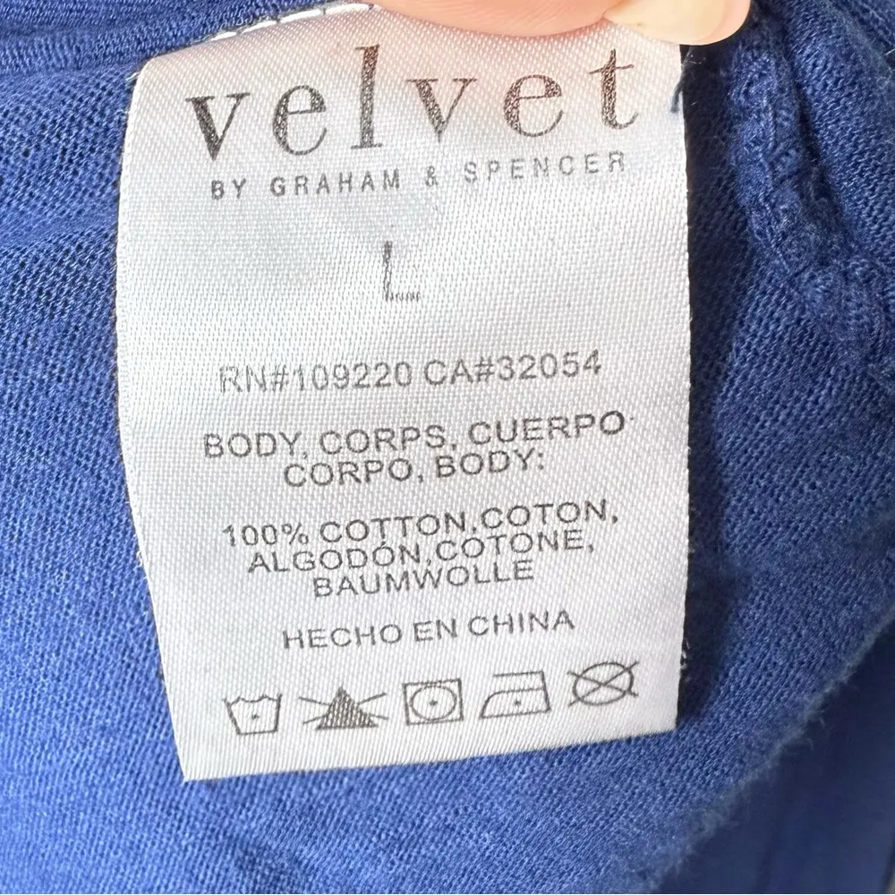 Athropologie Women’s Velvet by Graham & Spencer Shirt Dress Blue 100% Cotton L Size L - Image 6