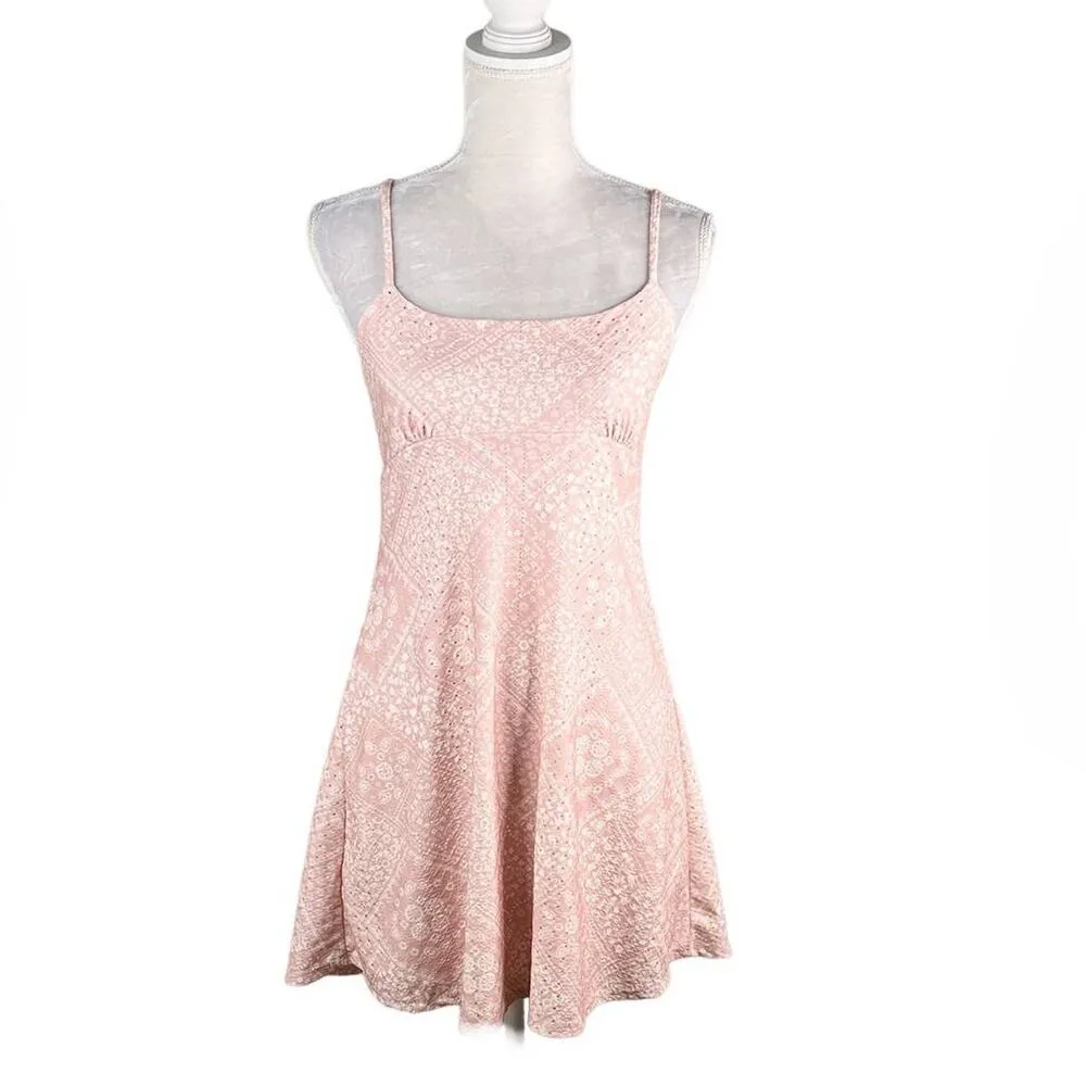 Altar'd State Dress M Pink Cream Adjustable Straps Mini Lined - Image 10