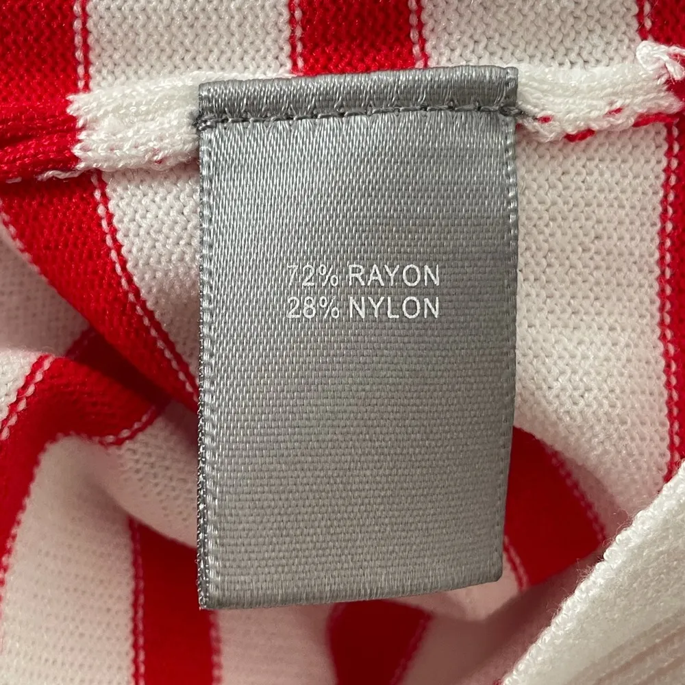 Marled Reunited Clothing One of a Kind Striped Sweater, White, Red, X-Small - Image 8