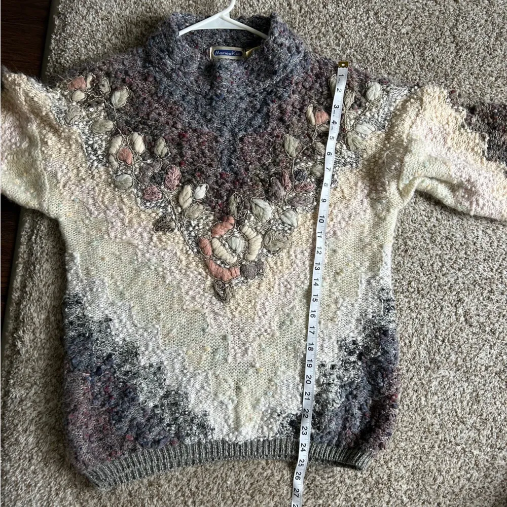 Mareia Kim Vintage Embroidered Mockneck Sweater 80s 90s Retro Colorful Unique Size L - Image 6