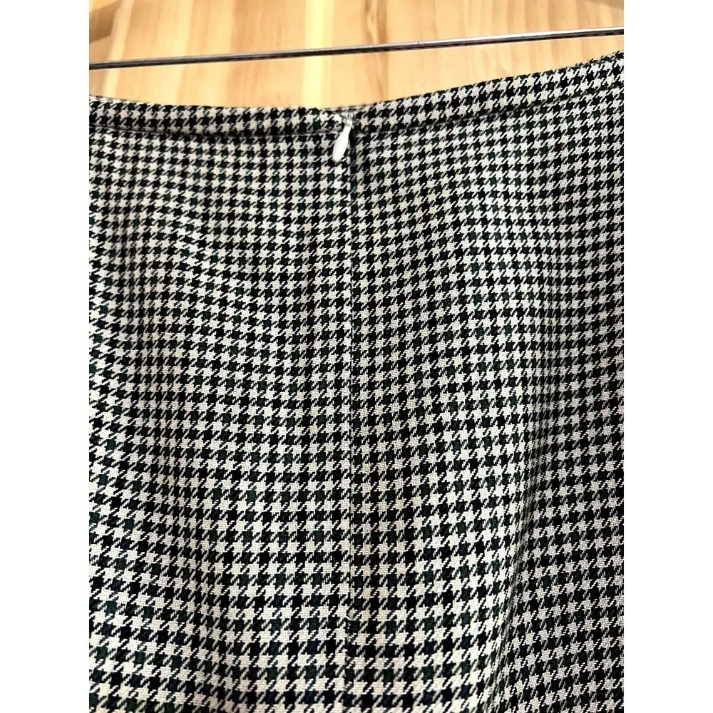 Rena Rowan size 14 houndstooth pencil skirt wool & rayon lined hidden zipper - Image 3