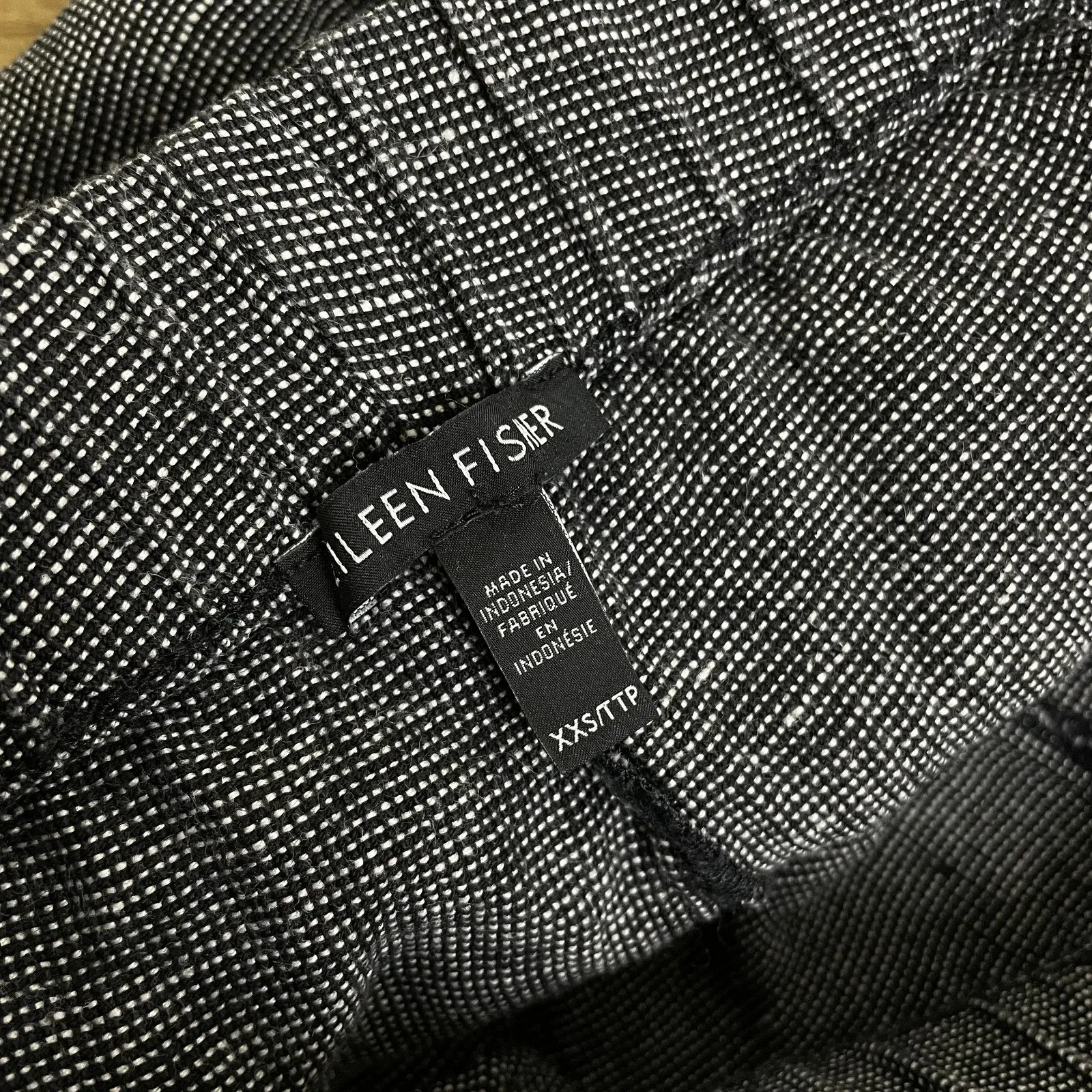 Eileen Fisher Pants Womens XXS Black Organic Linen Tencel Pull On Elastic Waist - Image 7