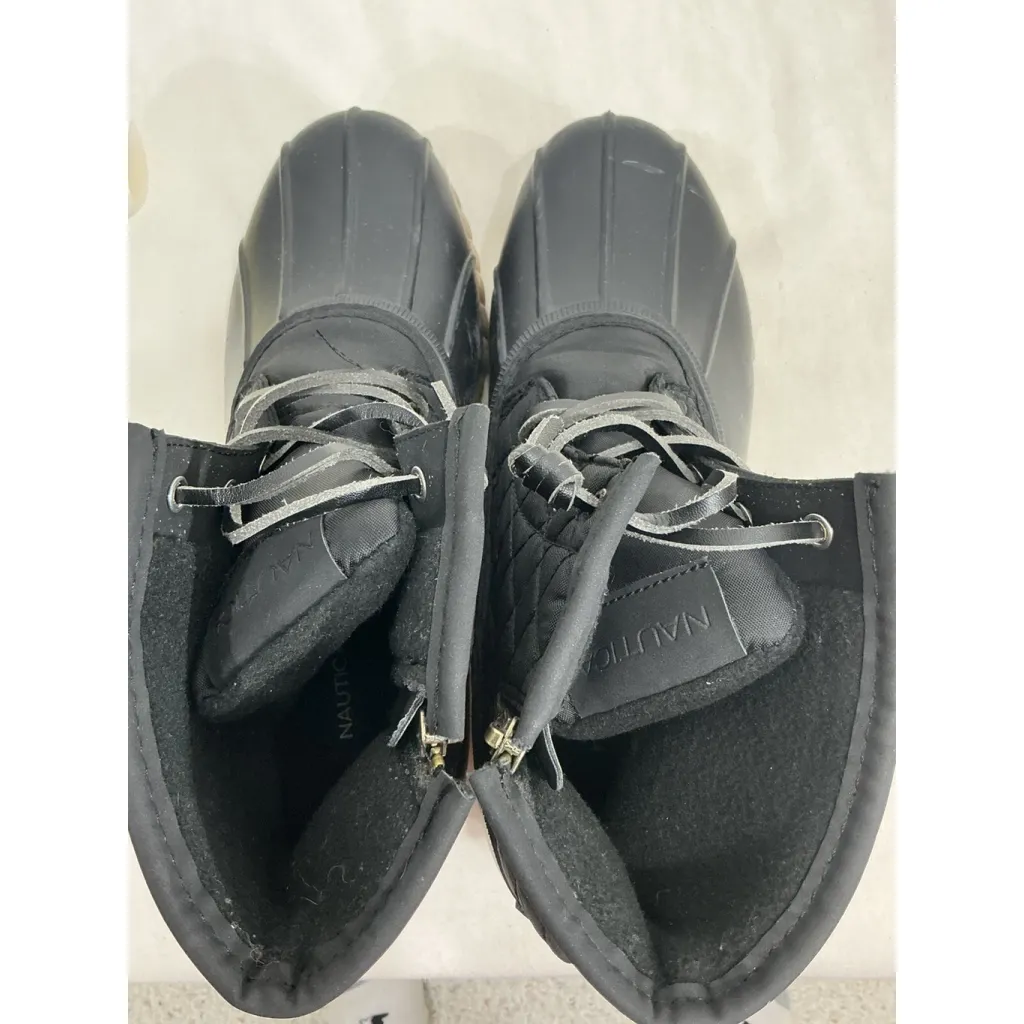 Womans Nautica Dorsay Black Quilted Ankle Duck Rain Snow Rubber Boots Size 10 - Image 6