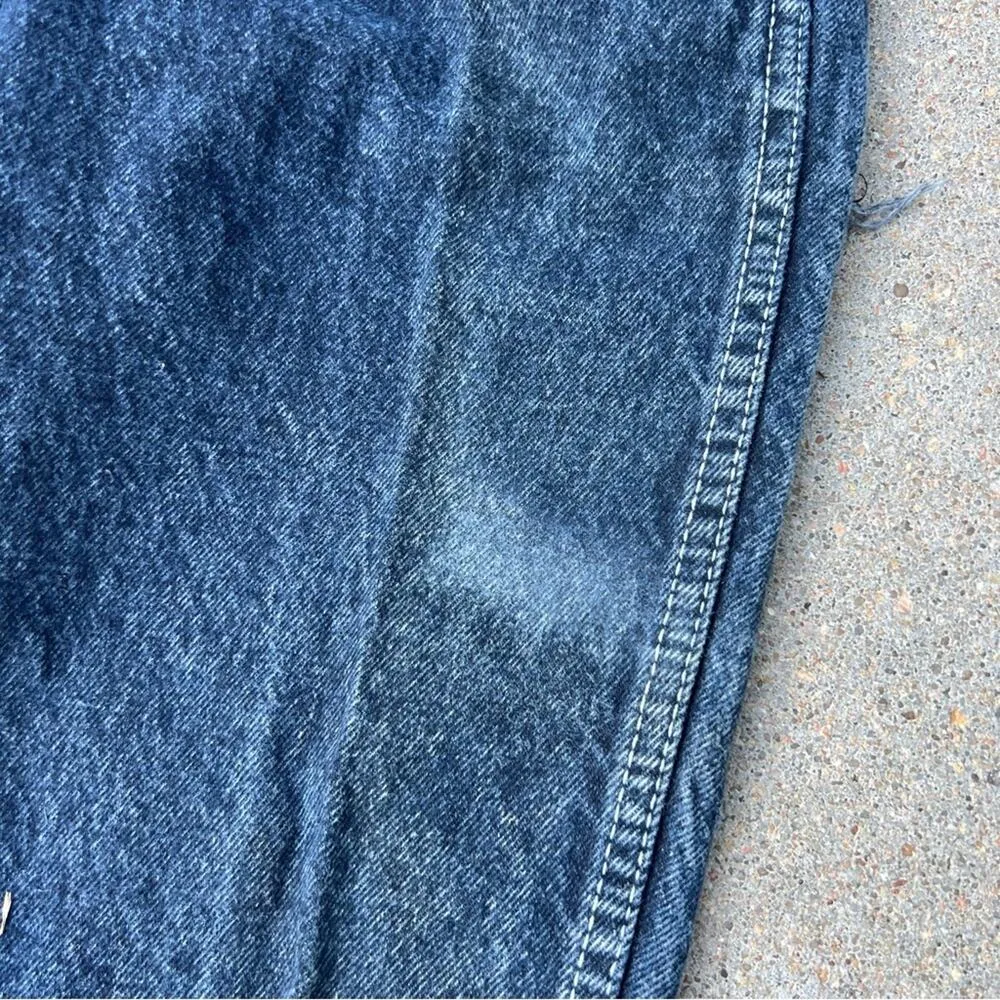 80s All American Girls by JOUJOU high rise dark wash distressed frayed jeans Blue Size 24 - Image 5