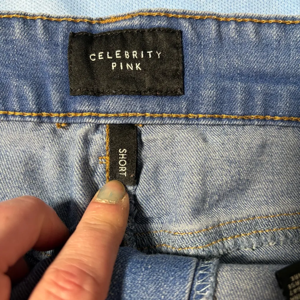 Celebrity Pink Light Blue Jean Shorts - Image 3