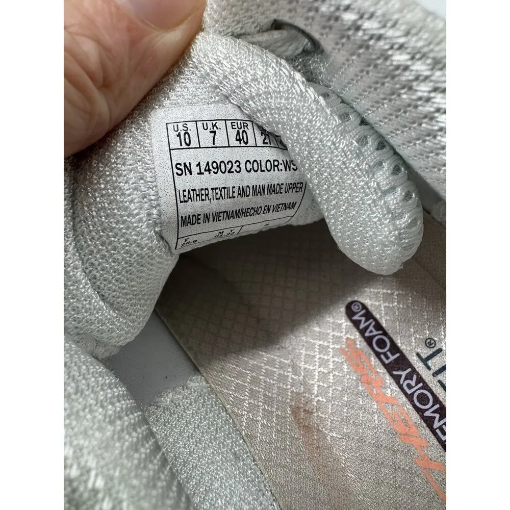 Skechers D’lux Walker Women’s Size 10 White Memory Foam Relaxed Fit Shoes - Image 10