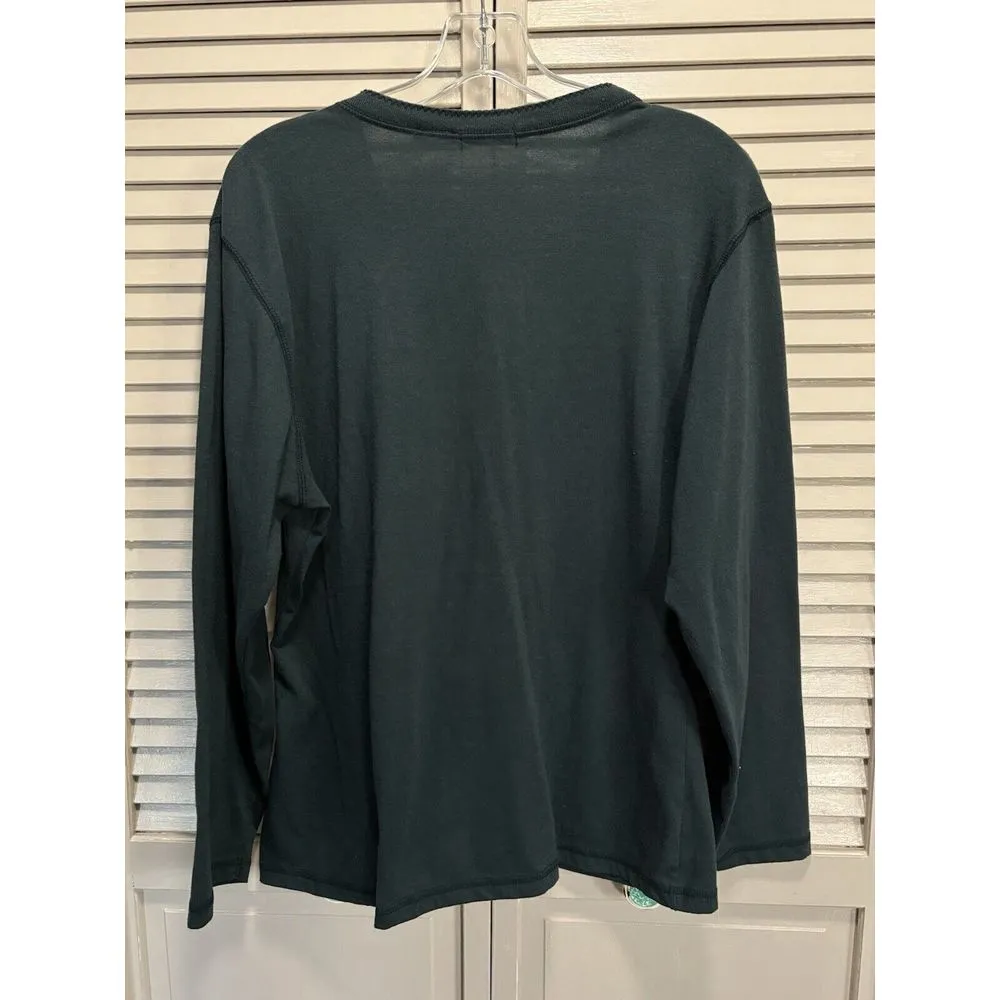 White Stag Green‎ Embroidered Button Up Sweater Size Large Long Sleeve - Image 5