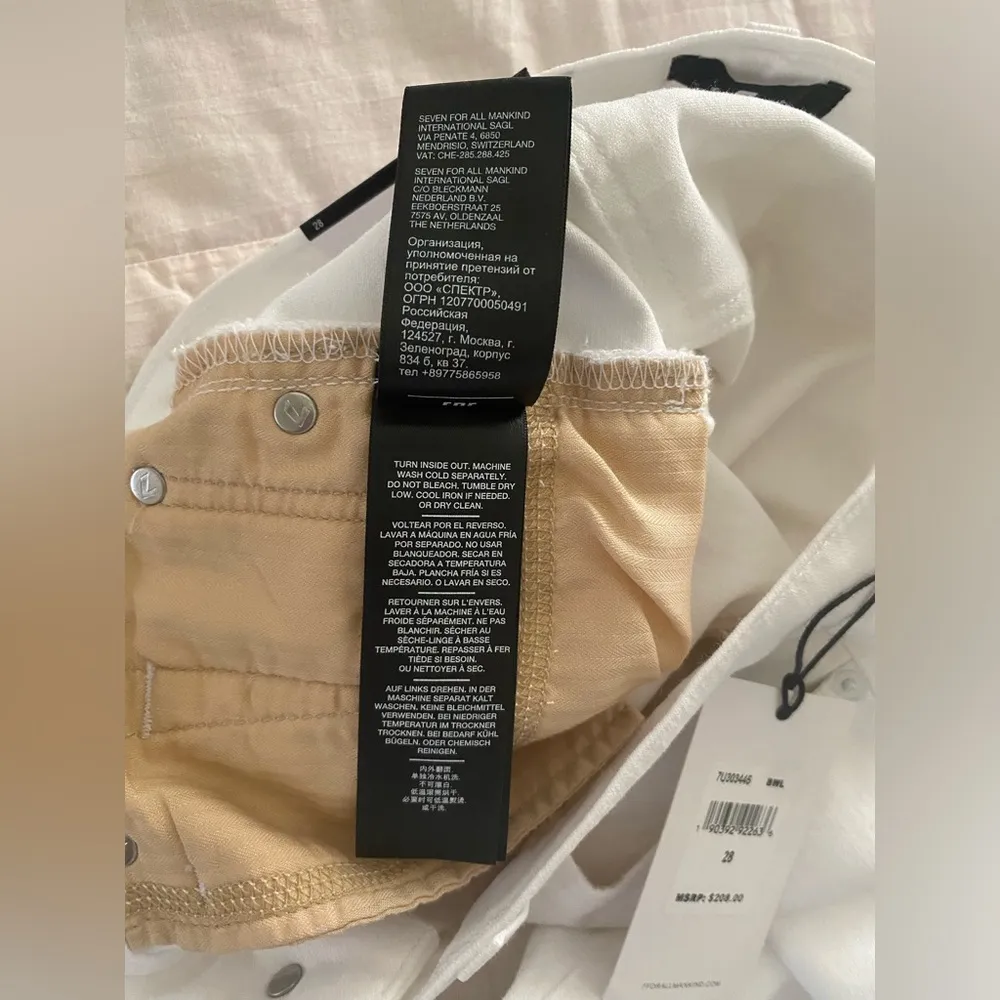 7 For All Mankind White Josefina Feminine Boyfriend Jeans, Size 28 NWT! $208 - Image 13