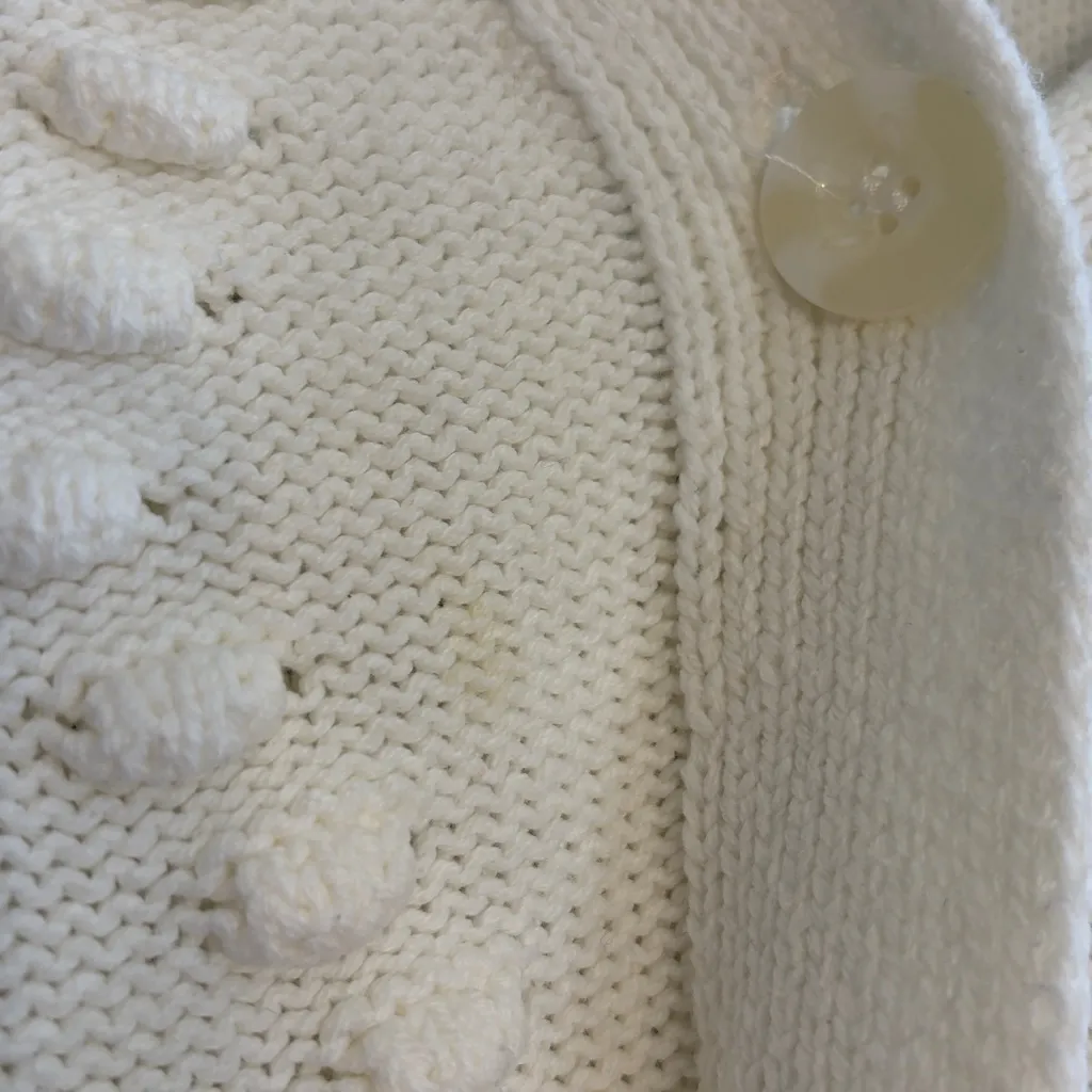 Jessica Simpson Size XL Cream Knit Embroidered Floral Cardigan Sweater - Image 8