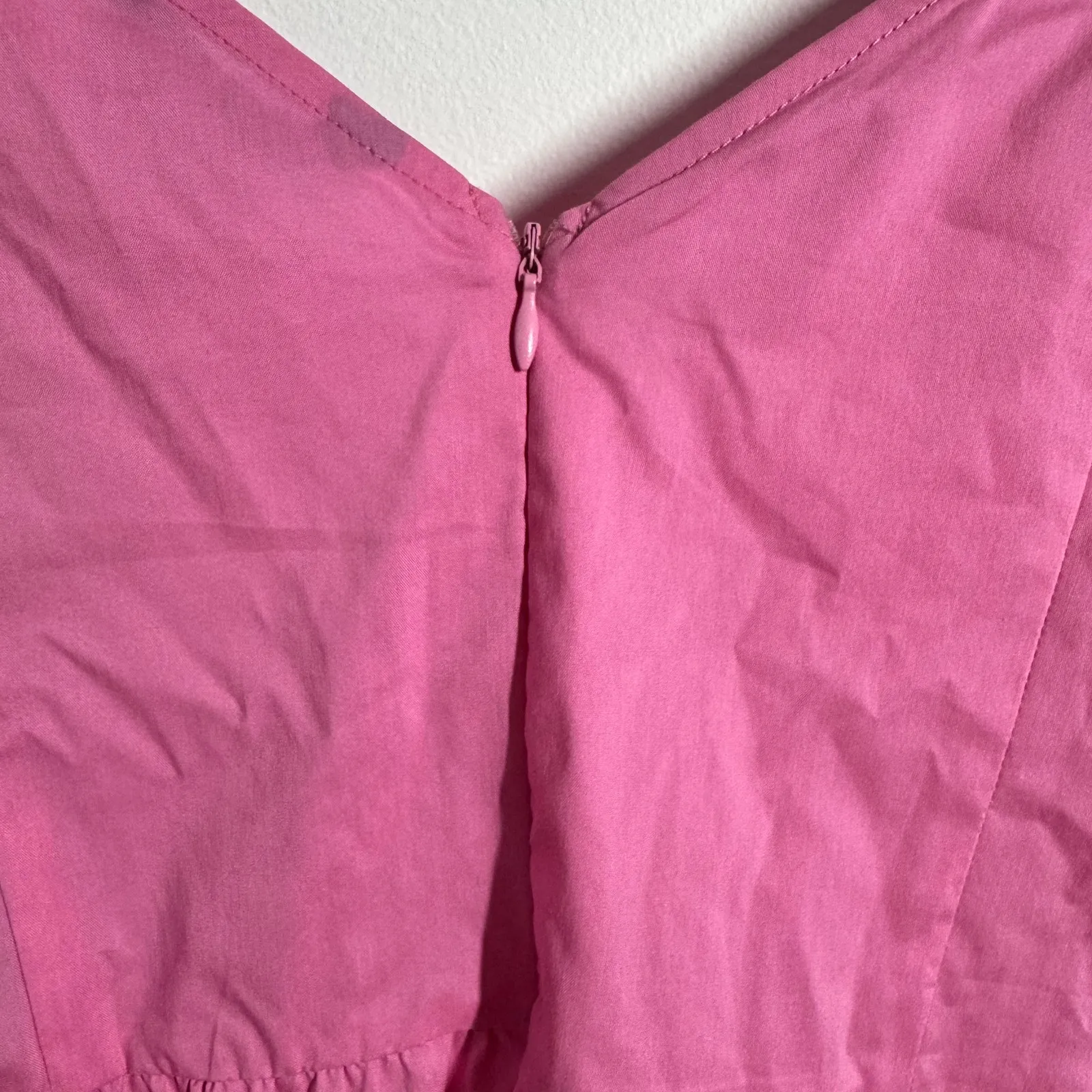 Strut & Bolt Top Women L Pink Red Color Block Sweetheart Neckline Tiered Cottage - Image 6