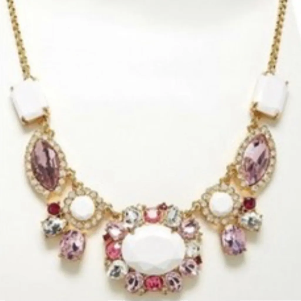 Kate Spade Pink Jeweled Statement Necklace - Image 8
