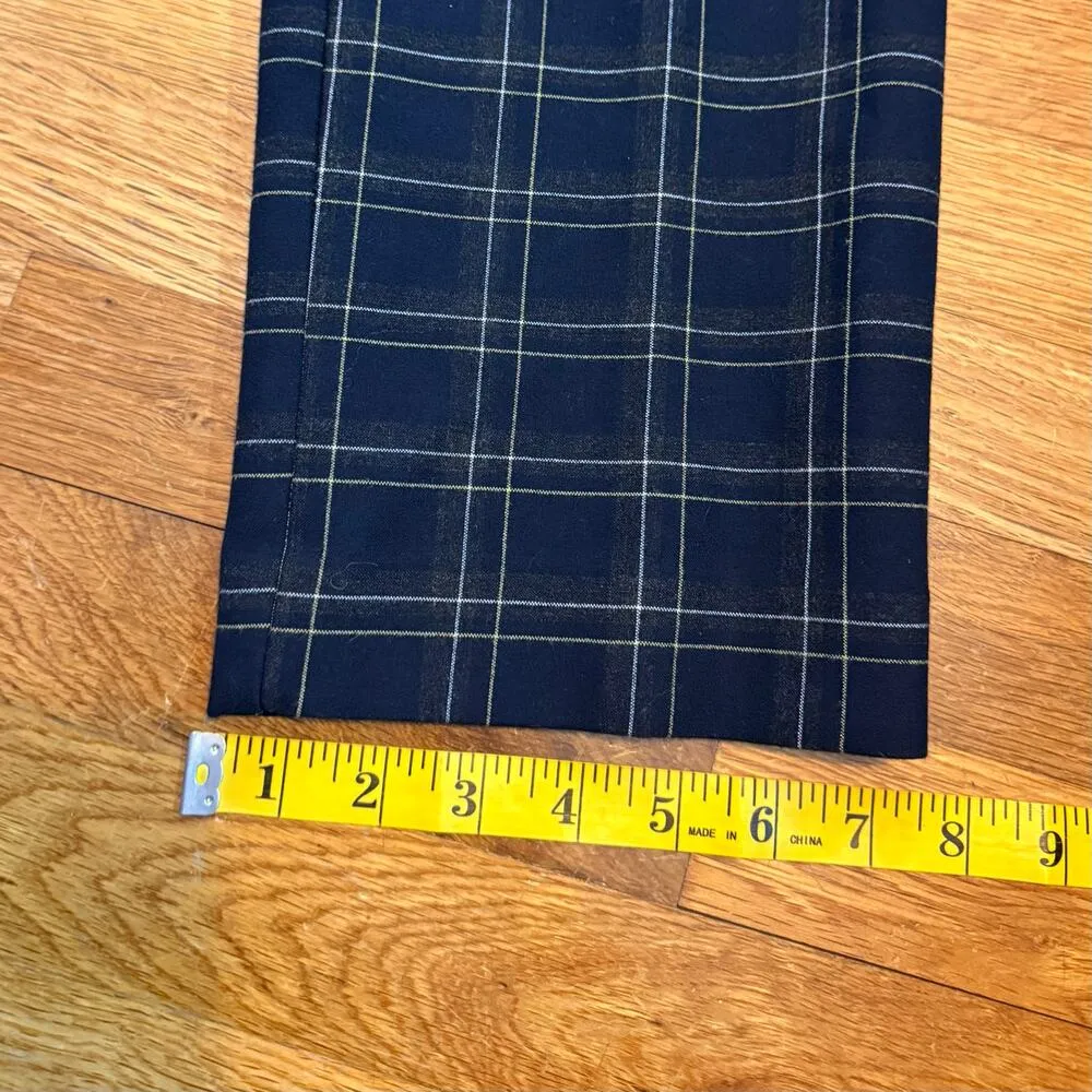 Ann Taylor Devin Fit Women’s 10 Dark Blue Plaid Stripes Trouser Pants Chic Work - Image 5