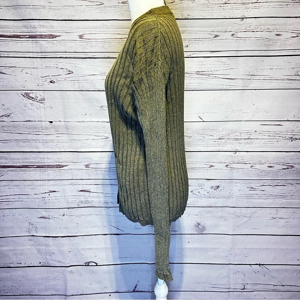 Anthology Ribbed Silk Sweater Green Size M - Image 2