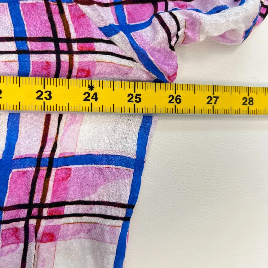 NWOT Johnny Was Plaid Rayon Soft Long Sleeves Oversized Shirt Blouse Size S - Image 11