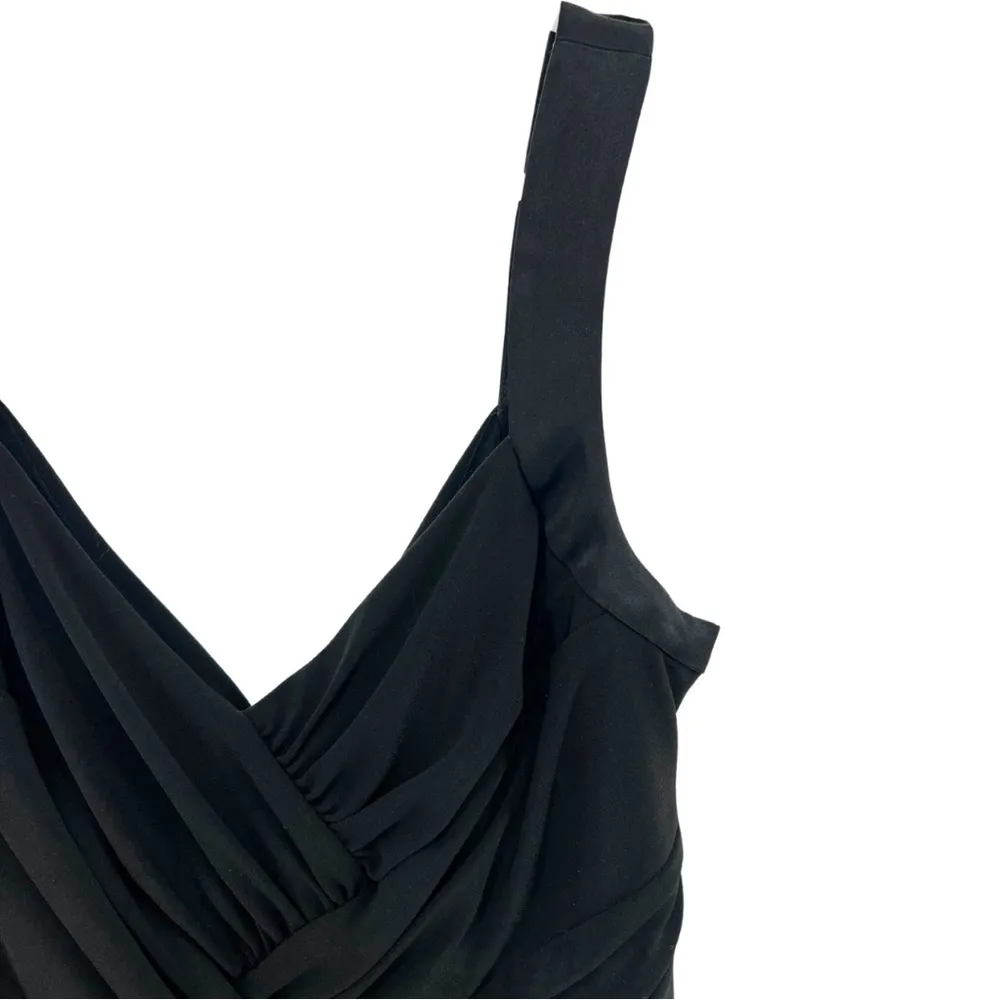 Ann Taylor draped yolk black dress 4 fit & flare wedding bridesmaid - Image 3