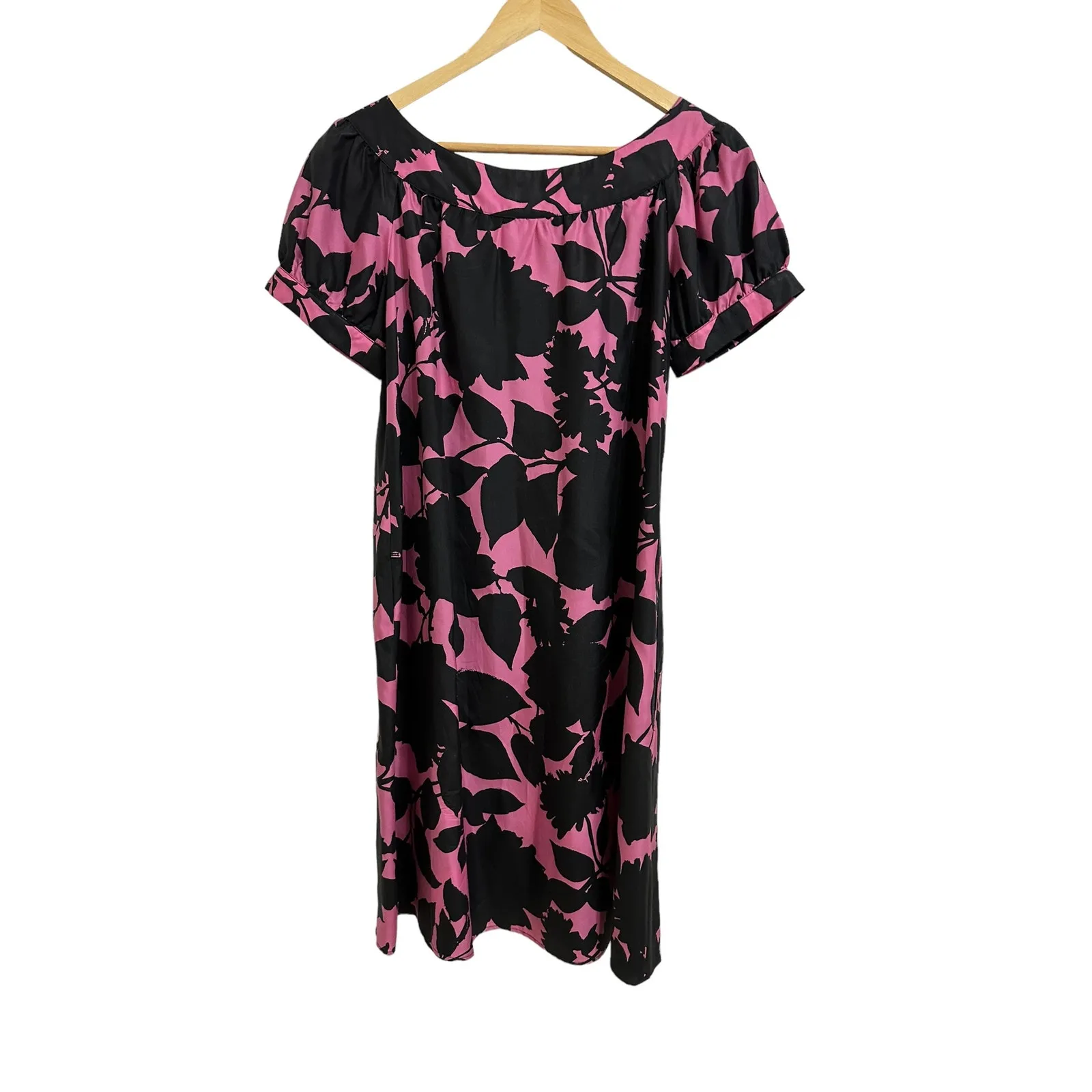 Moschino CheapandChic pink black‎ floral A-line silk dress size Small - Image 8