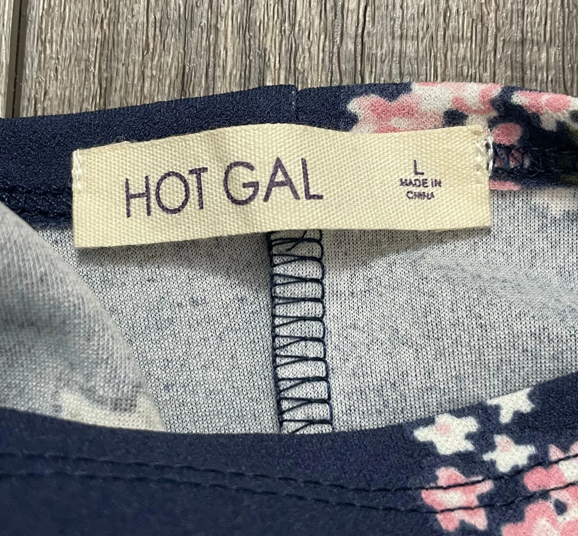 NWT Hot Gal 3/4 Sleeve Floral Mini Dress Navy Blue With Pink White Flowers Large - Image 11