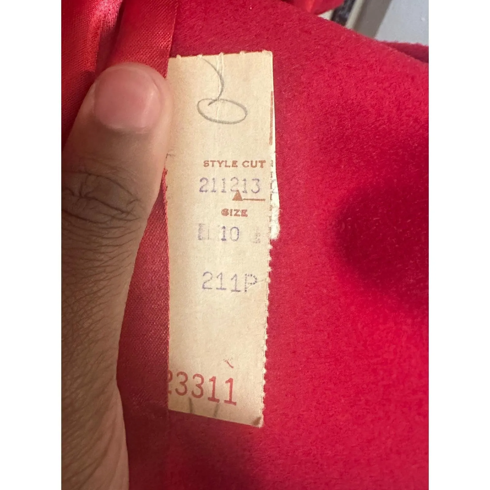 Vintage Red Wool Coat Size 10 Mod‎ 60s Style Above Knee Length - Image 3