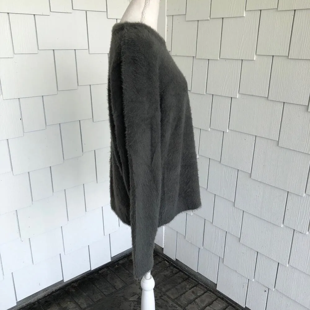 Lucky Brand Women's Magnet Gray Long Sleeve Crew Neck Eyelash Knit Sweater sz S - Image 8