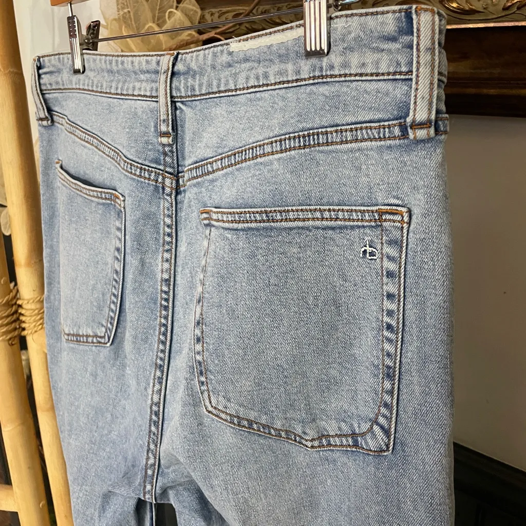 Rag & Bone Casey High-Rise Ankle Flare Jeans Raw Hem in Lucy Mid Wash Sz 31 🧡🎀 - Image 10